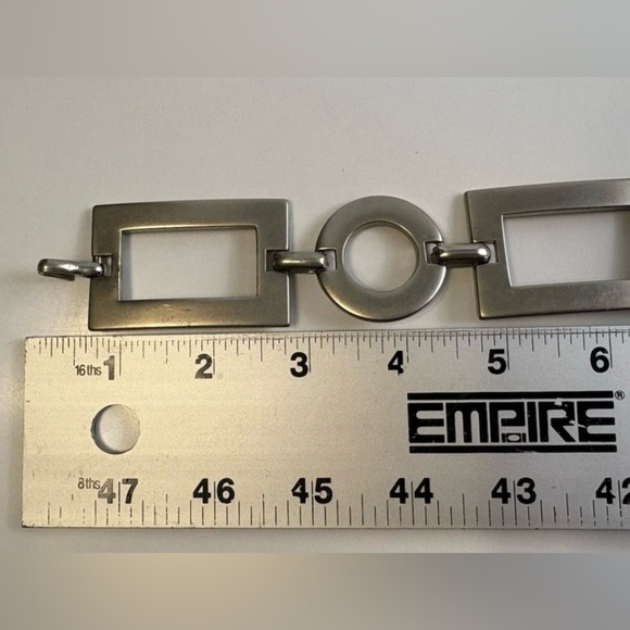 ESCADA Women\'s Vtg Designer Silver Tone Metal ChainLink Circle Rectangle Belt main image 13